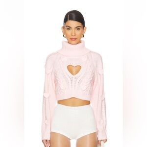 For Love & Lemons Rebecca Heart Sweater - NWT